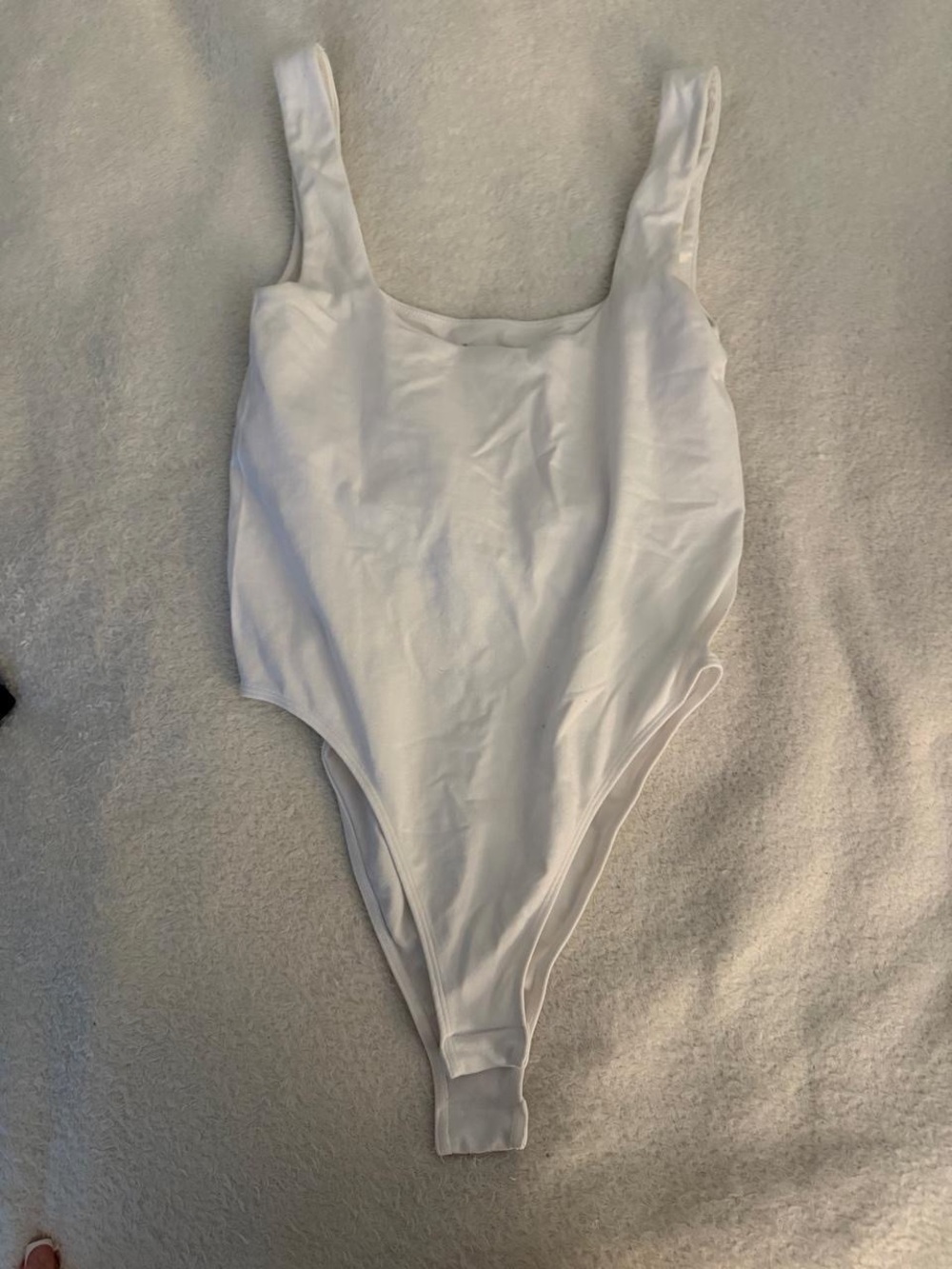 White Tank-Style One-Piece Bodysuit